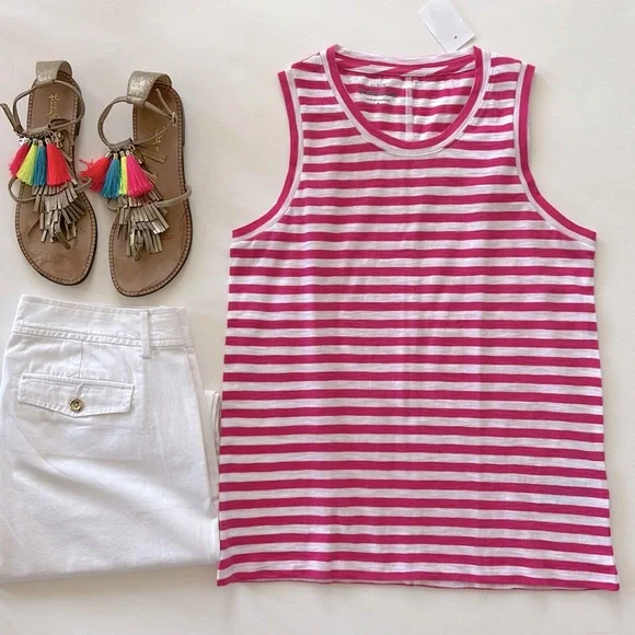 J. Crew Stripes Girlfriend Tank - Picture 3 of 7